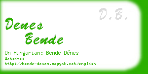 denes bende business card